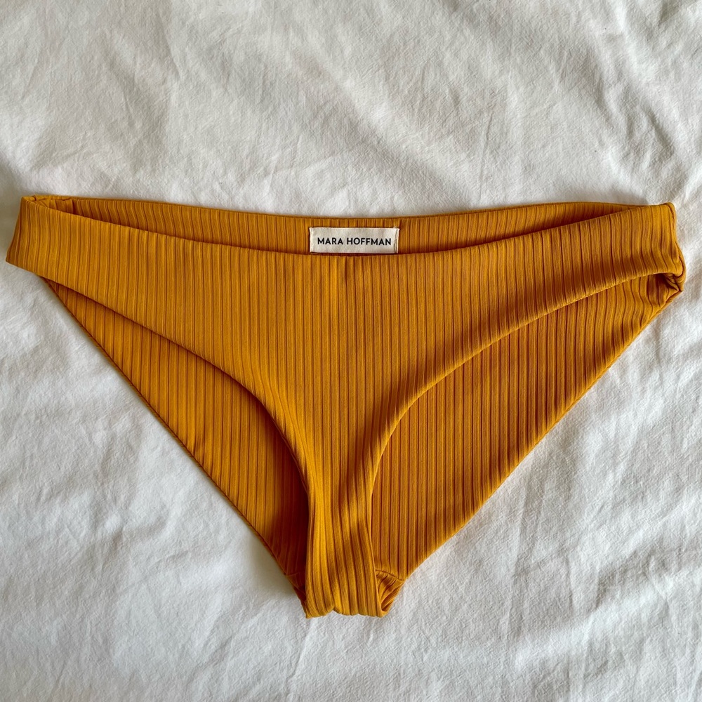 Mara Hoffman ribbed bikini bottom in marigold
